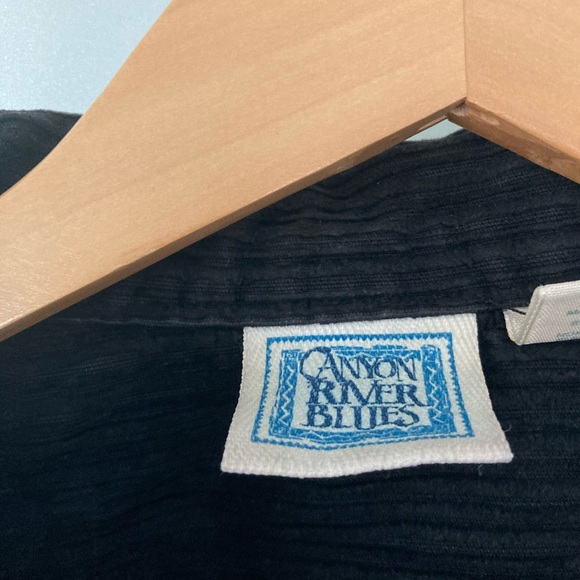 Black corduroy zip up shirt jacket, size medium - Picture 3 of 3